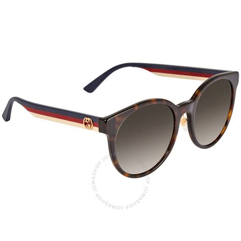 Gucci GG0416SK Brown Gradient Round Ladies Sunglasses 